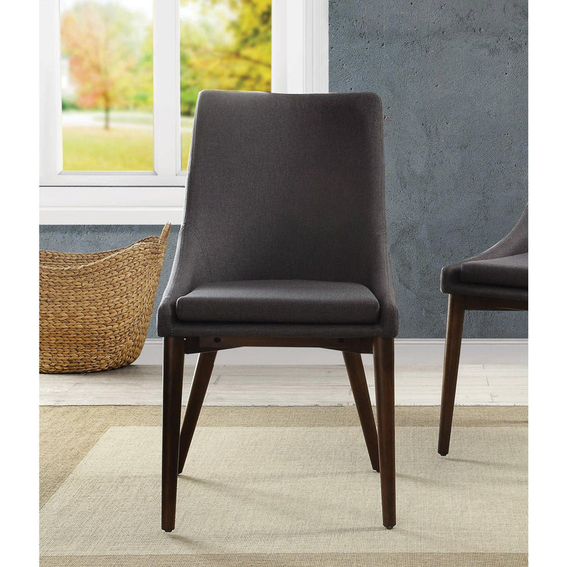 Ultra-modern Dining Chair in Charcoal Fabric W/ Oak Legs - MA-5048S-CHR
