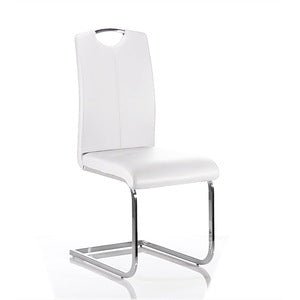 Floating White Leatherette Side Chair - MA-5599S-WT