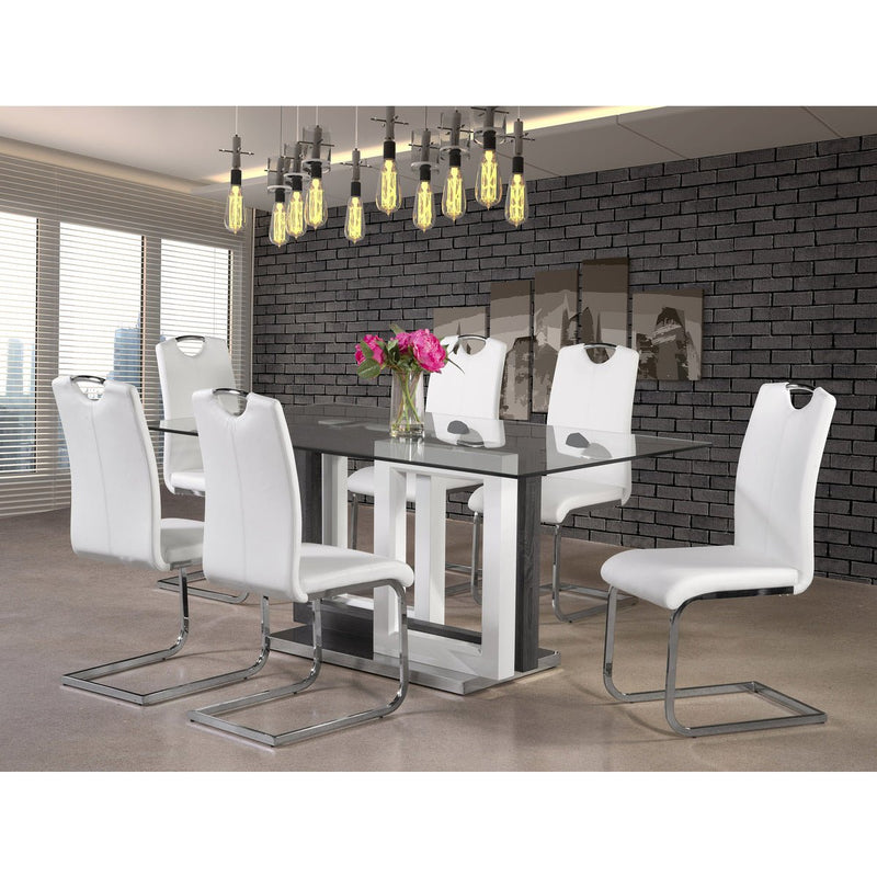 Floating White Leatherette Side Chair - MA-5599S-WT