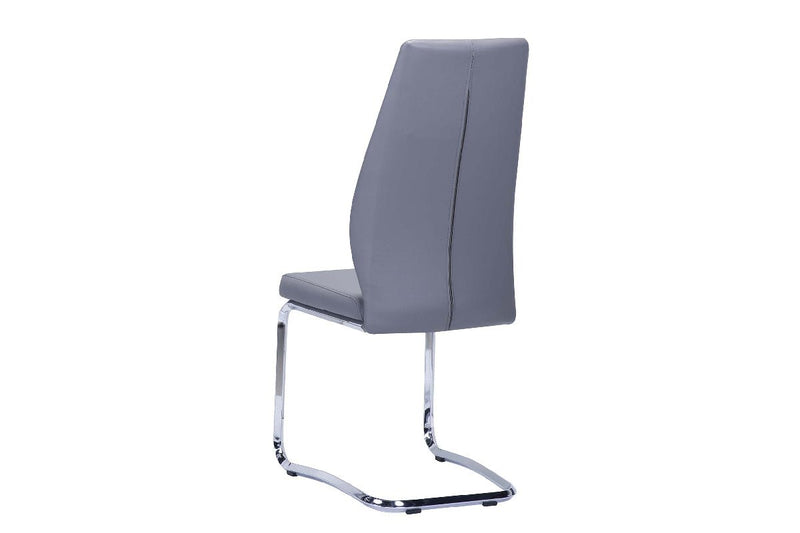 Jason Hovering Side Chair in Grey Leatherette - MA-738S1-GY