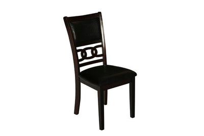 Dominique Dining Set in Espresso Solid Wood and Ebony Leatherette Chairs - AFD-Gia-5Pcs-E