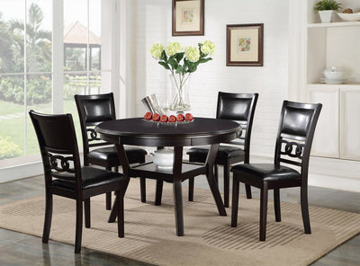 Dominique Dining Set in Espresso Solid Wood and Ebony Leatherette Chairs - AFD-Gia-5Pcs-E