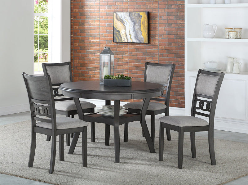 Dominique Dining Set in Grey Solid Wood - AFD-Gia-5Pcs-G