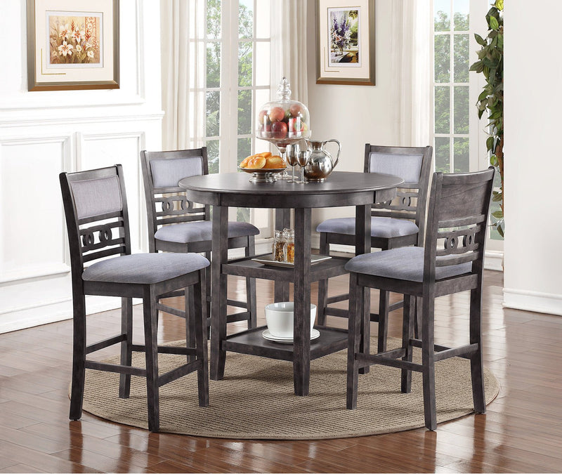 Dominique Dining Set in Grey Solid Wood with Counter Height Table and Chairs - AFD-Gia-G-Pub