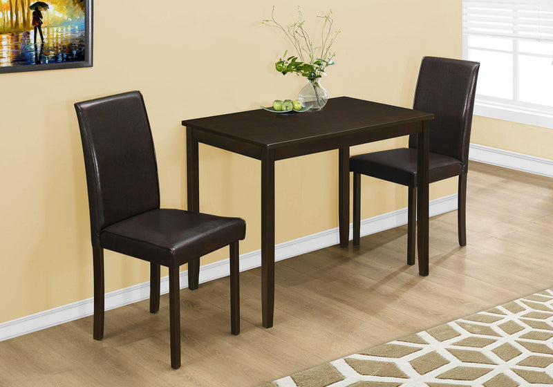 Dining Set - 3Pcs Set / Cappuccino / Brown Parson Chairs - I 1015