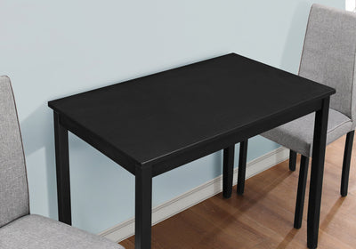 Dining Set - 3Pcs Set / Black / Grey Linen Parson Chairs - I 1016