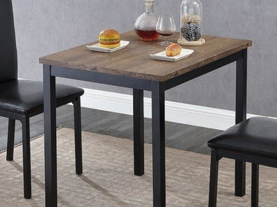 Black Metal Dinette Table with Distressed Finish Top - IF-T-1025