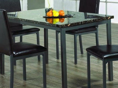 Faux Brown Marble Table with Gun Metal Legs - IF-T-1036