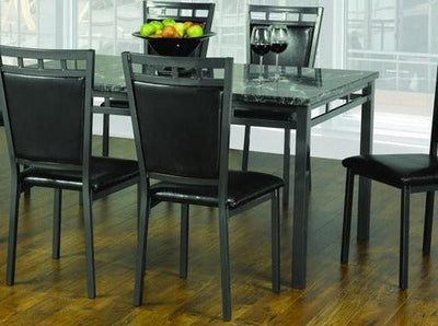 Faux Marble Table Top with Gun Metal Legs - IF-T-1240