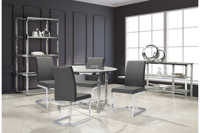 Round Dining Set with Shirelle Grey Side Chair - MA-3645-45DR5 + MA-6826S-GY