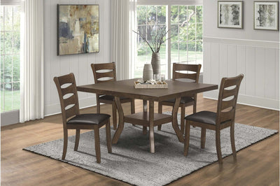 5 Pcs Dining set W/ folding butterfly leaf and an under-table shelf - MA-5712-54DR5