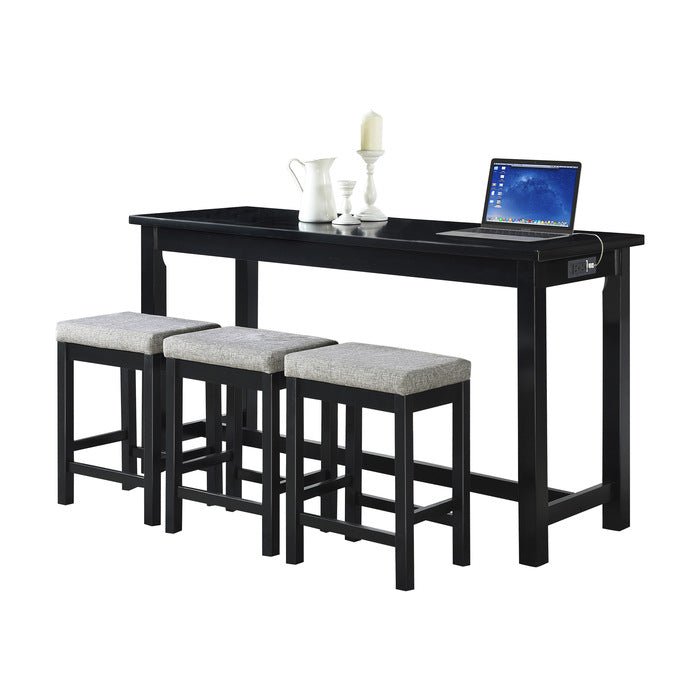 Black Counter Height Dining w/ built-in USB ports - MA-5713BK