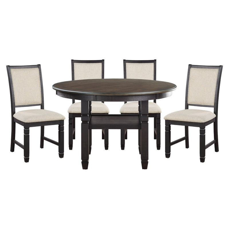 Asher Collection Dining Set - MA-5800BK-48RD*5