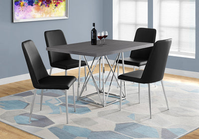 Dining Table - 36"X 48" / Grey / Chrome Metal - I 1059