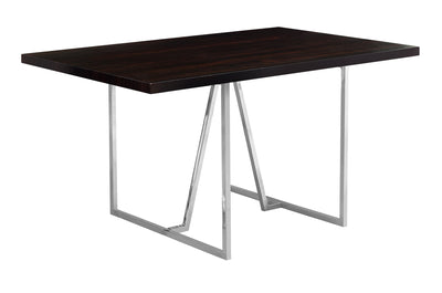 Dining Table - 36"X 60" / Espresso / Chrome Metal - I 1064