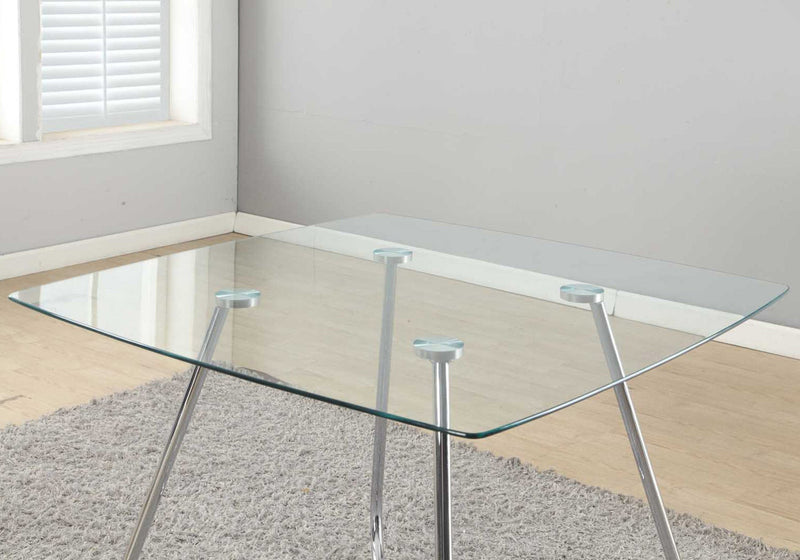 Dining Table - 40"Dia Chrome With 8Mm Tempered Glass - I 1070