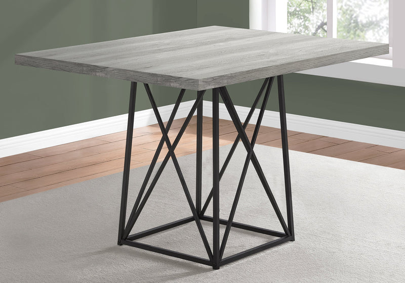 Dining Table - 36"X 48" / Grey Reclaimed Wood-Look/ Black - I 1108