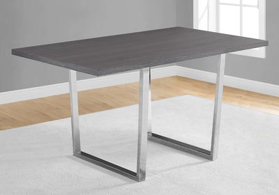 Dining Table - 36"X 60" / Grey / Chrome Metal - I 1120