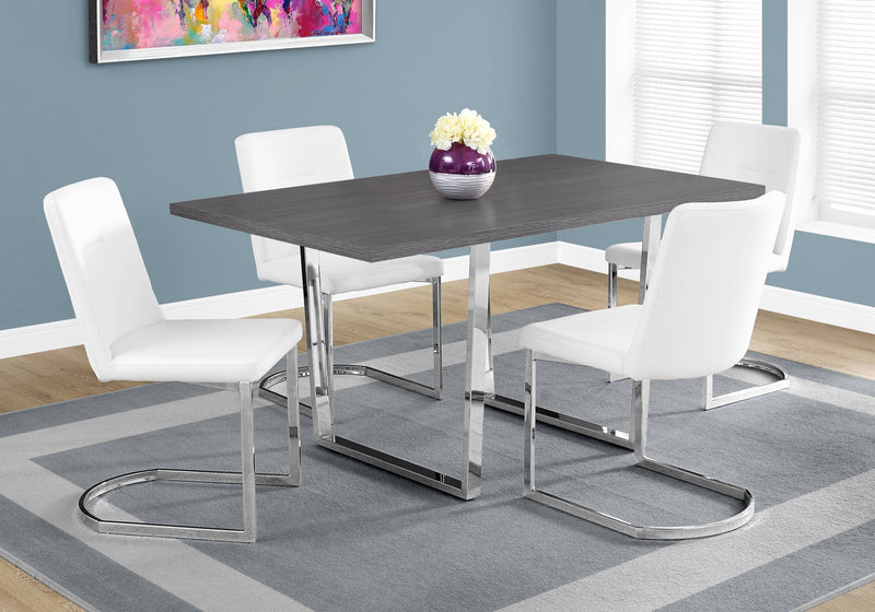 Dining Table - 36"X 60" / Grey / Chrome Metal - I 1120