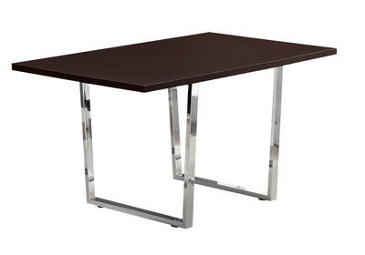 Dining Table - 36"X 60" / Espresso / Chrome Metal - I 1122