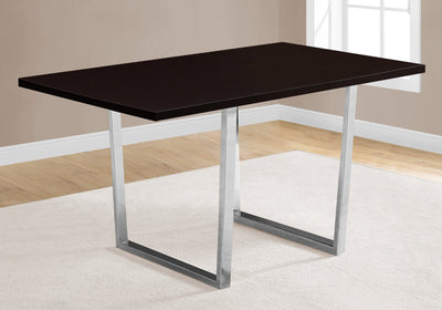 Dining Table - 36"X 60" / Espresso / Chrome Metal - I 1122