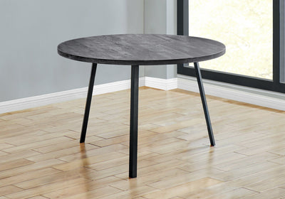 Dining Table - 48"Dia/ Black Reclaimed Wood / Black Metal - I 1153