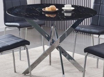 Tempered Black Marble Glass Table - IF-T-1446