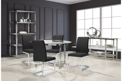 Round Dining Set with Shirelle Black Side Chair - MA-3645-45DR5 + MA-6826S-DGY