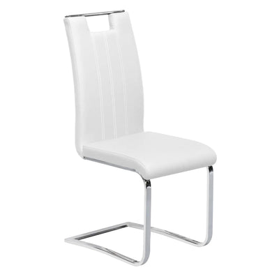 Porfirio Dining Set with Zane Chair in White Leather - MA-3645-59DR5 + MA-738S4-WT