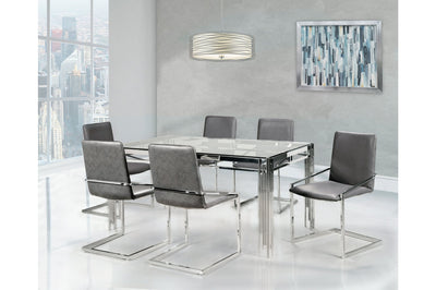 7 Piece Porfirio Dining Set with Jasmine Grey Side Chair - MA-3645-59DR7 + MA-3656S-GY