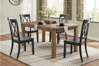 Janina Collection 5 Piece Dining Set with Black Chairs - MA-5516-66DR5 + MA-5516BKS
