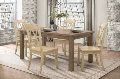 Janina Collection 5 Piece Dining Set with Buttermilk Chairs - MA-5516-66DR5 + MA-5516BTR