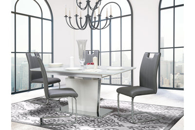 Cynthia 5 Piece Dining Set with Zane Chair in Grey Leather - MA-6846-78DR5 + 738S4-GY