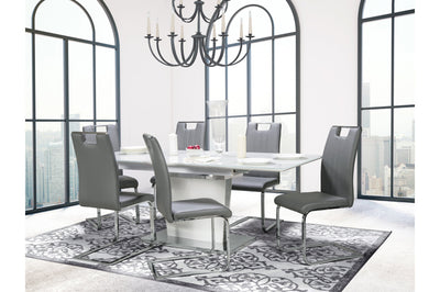 Cynthia 7 Piece Dining Set with Zane Chair in Grey Leather - MA-6846-78DR7 + 738S4-GY