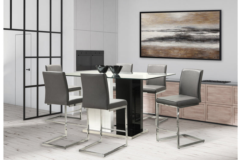 Libra Counter-Height 7 Piece Dining Set with Grey Chairs - MA-6848-36DR7 + 6826S-24GY