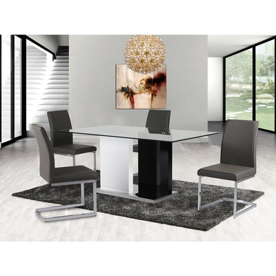 Dual-Tone Tempered Glass Dining Table - MA-6848-67DT