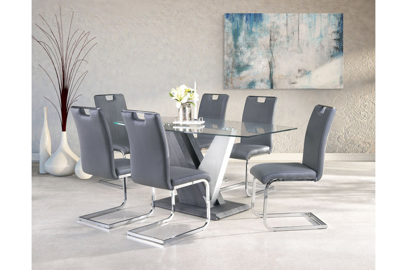 Baxter Pedestal 7 Piece Dining Set with Grey Zane Chairs - MA-7383-63DR7 + 738S4GY