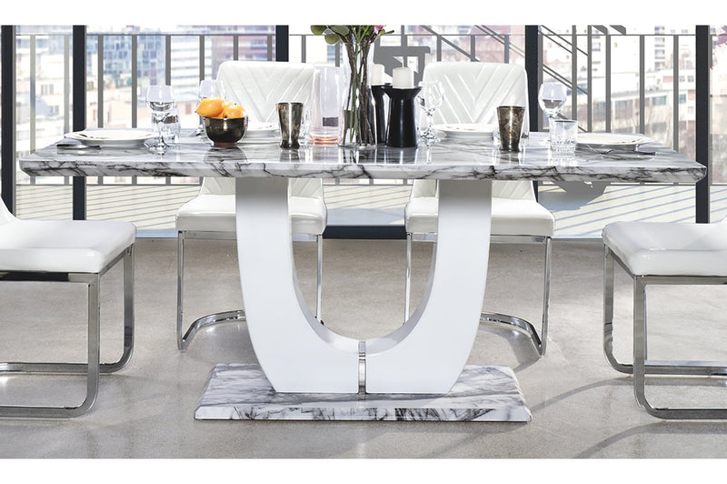 Felix 7 Piece Dining Set with White Zane Chairs - MA-7409-74DR7 + 738S4-WT