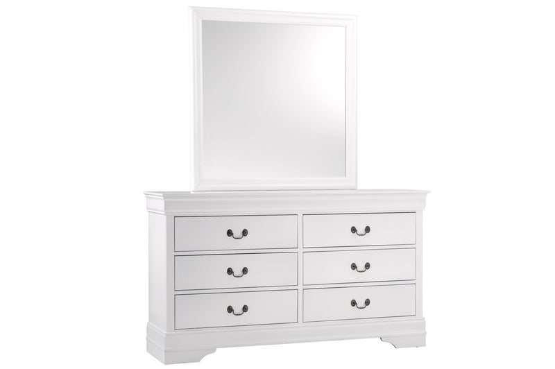 Mayville White Bedroom Collection Dresser/Mirror - MA-2147W-5+6