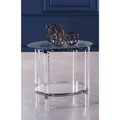 Round End Table with Acrylic Legs - MA-3656-04R