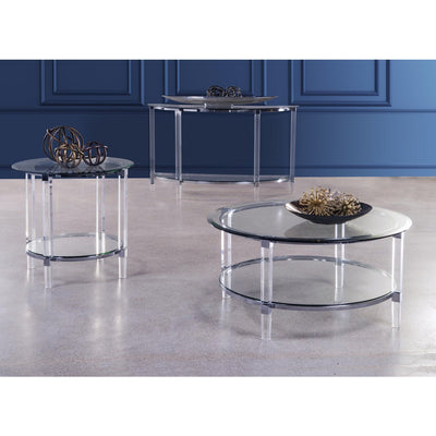 Round End Table with Acrylic Legs - MA-3656-04R