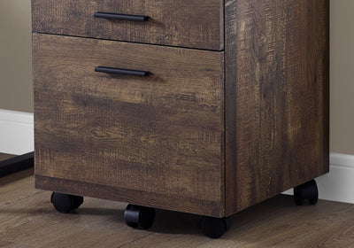 Filing Cabinet - 3 Drawer / Brown Reclaimed Wood/ Castors - I 7400