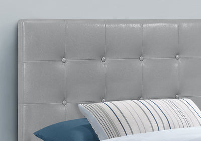 Bed - Twin Size / Grey Leather-Look Headboard Only - I 6001T