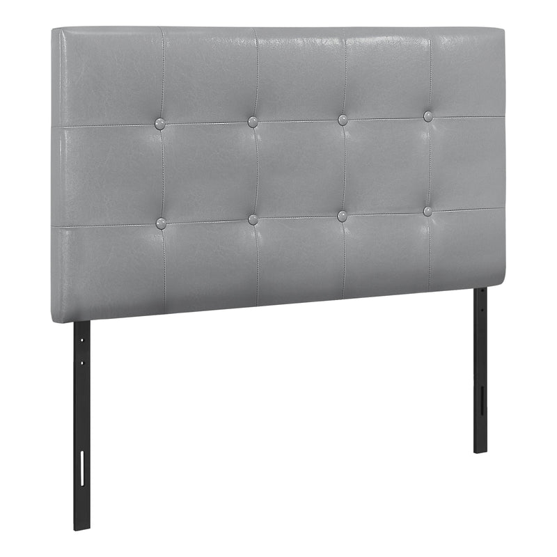 Bed - Twin Size / Grey Leather-Look Headboard Only - I 6001T