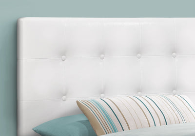 Bed - Twin Size / White Leather-Look Headboard Only - I 6002T