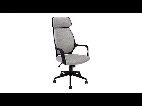 Office Chair - Grey Microfiber / High Back Executive