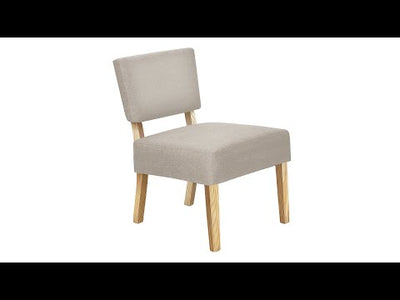 Accent Chair - Taupe Fabric / Natural Wood Legs