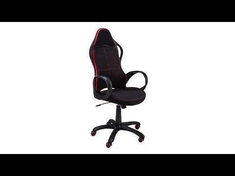 Chaise de Bureau - Tissu Noir / Rouge / Multi Position