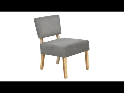 Chaise d'appoint - Tissu gris clair / Pattes en bois naturel