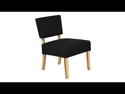 Accent Chair - Black Fabric / Natural Wood Legs